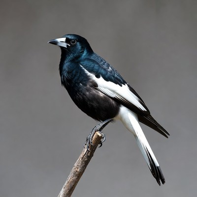 Magpie Perched on Branch