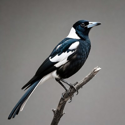 Magpie perched on branch