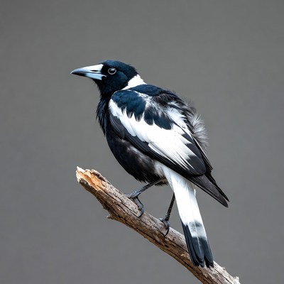 Magpie perched on branch