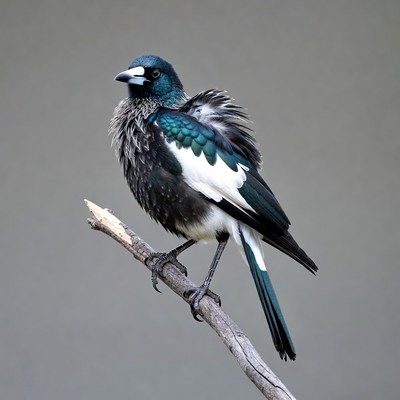 Magpie perched on branch