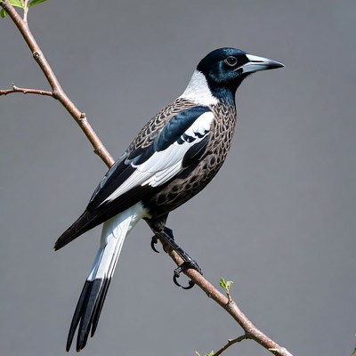 Magpie perched on branch