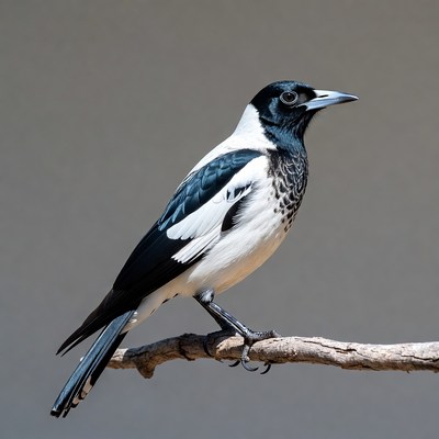 Magpie perched on branch