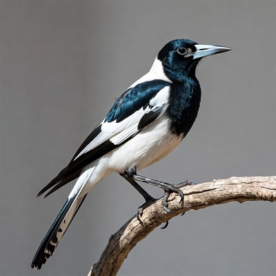 Magpie perched on branch