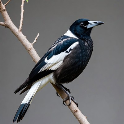 Magpie perched on branch