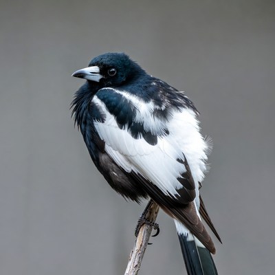 Magpie perched on branch