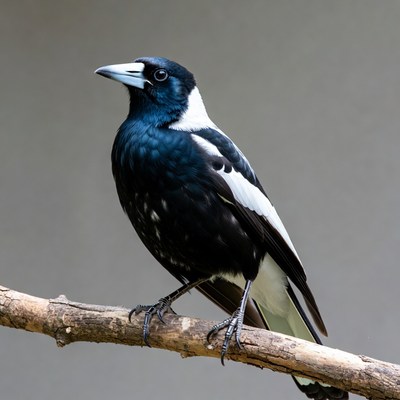 Magpie perched on branch
