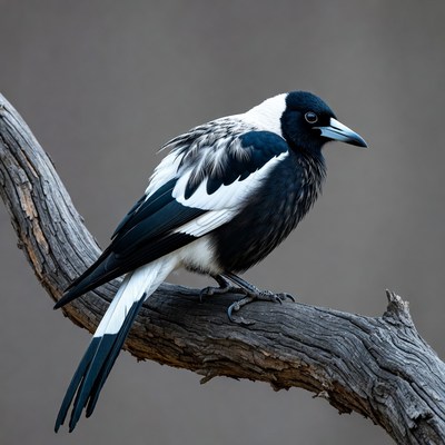 Magpie perched on branch