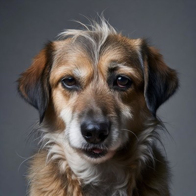 Closeup of brown dog portrait