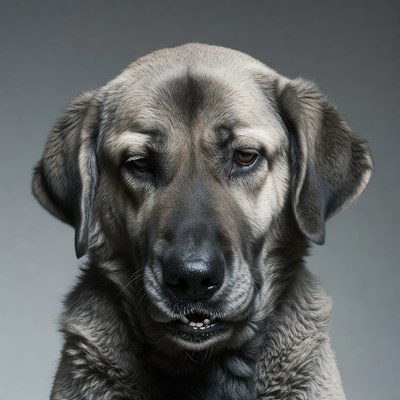 Closeup of gray Kangal dog