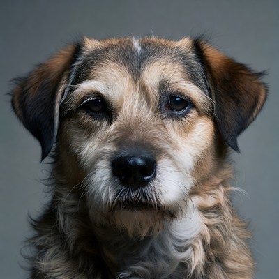 Closeup of brown mixed breed dog