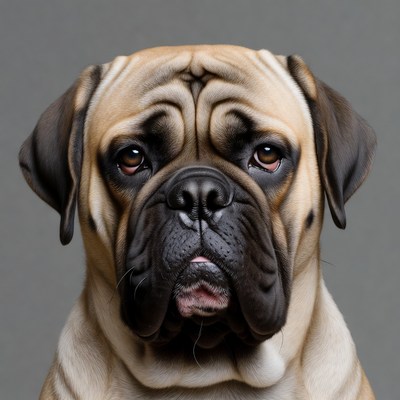 Closeup of fawn pug dog