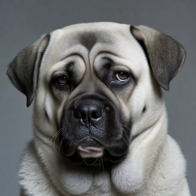 Closeup of sad pug dog
