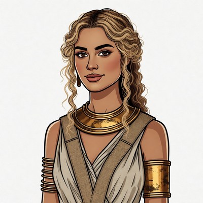 Beautiful woman in ancient Greek dress