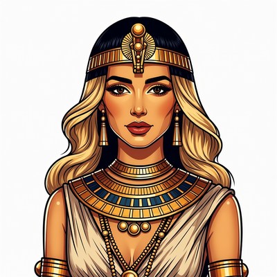 Egyptian Woman in Gold Jewelry