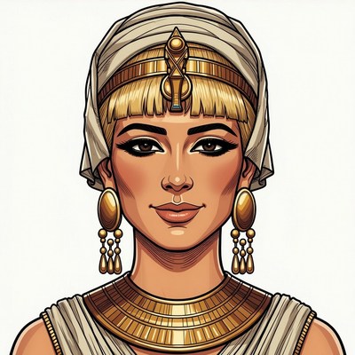 Egyptian Woman in Gold Jewelry