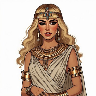 Blonde Egyptian Queen Illustration