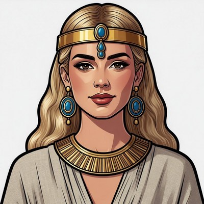 Blonde woman in Egyptian headdress