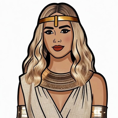 Blonde Woman in Egyptian Goddess Costume