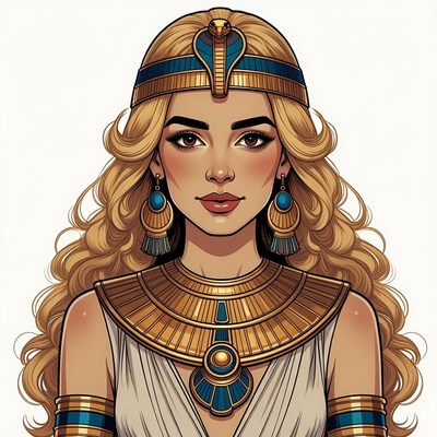 Blonde Egyptian Queen Illustration