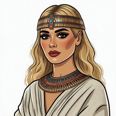 Blonde Egyptian Queen Illustration