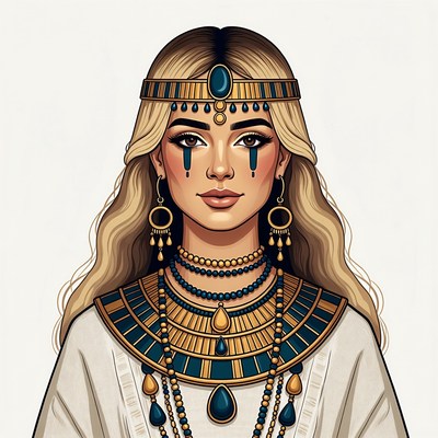 Egyptian Woman in Gold Jewelry
