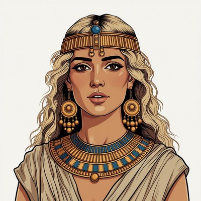 Blonde Egyptian Queen Illustration