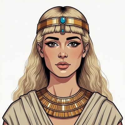 Blonde Egyptian Queen Illustration