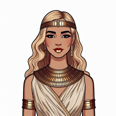 Blonde Egyptian woman in gold jewelry