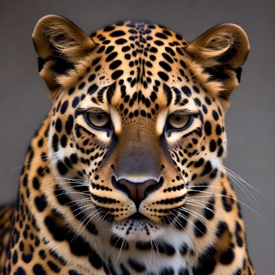 Close-up leopard face