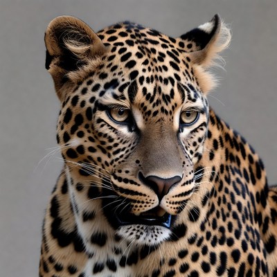 Close-up leopard staring intensely
