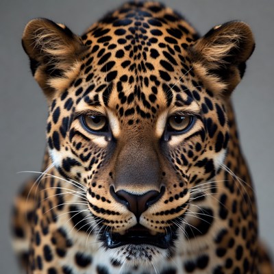 Close-up leopard face