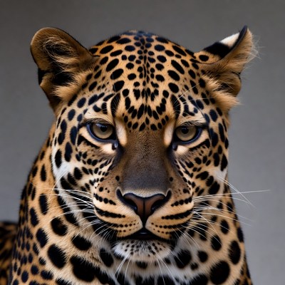 Close-up leopard face