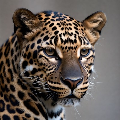 Close-up leopard portrait