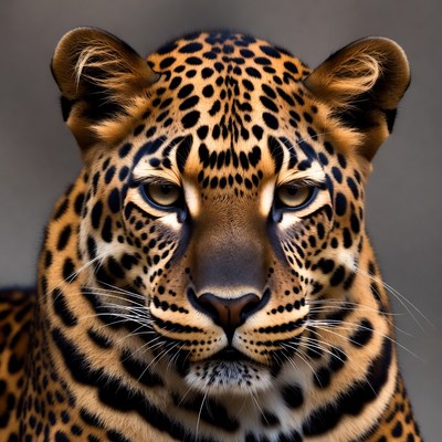 Close-up leopard face