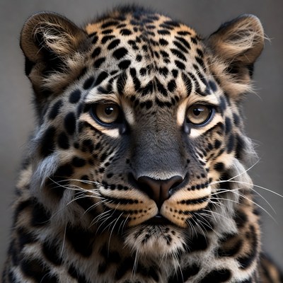 Close-up leopard face