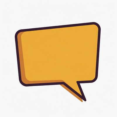 Yellow Cartoon Speech Bubble