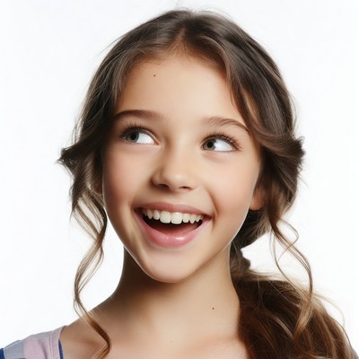 Smiling girl with ponytail