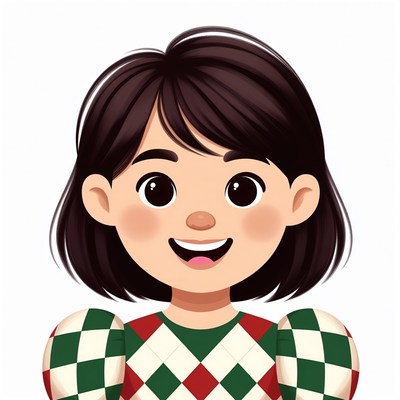 Smiling Asian girl in green dress