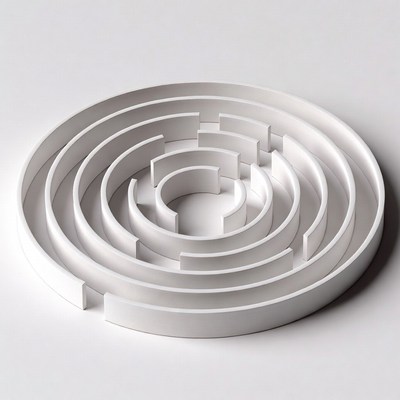 White 3D Spiral Maze