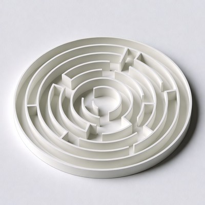 White Circular Maze Labyrinth