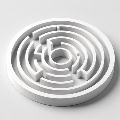 White 3D Circular Maze