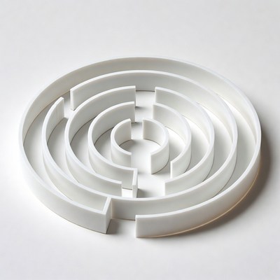 White Circular Maze Puzzle