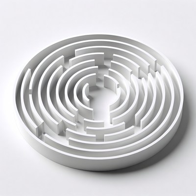 White 3D Circular Maze