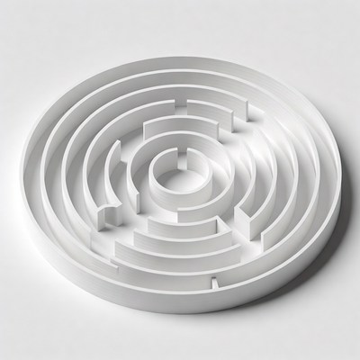 Circular White 3D Maze
