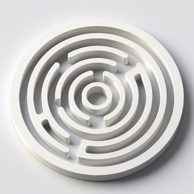 Circular White 3D Maze