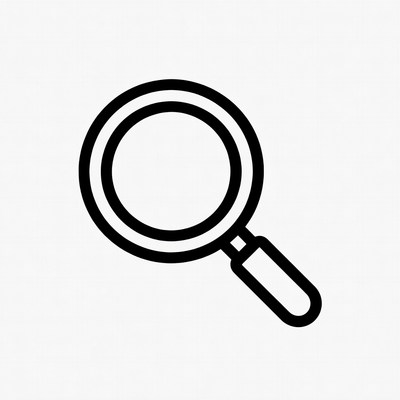 Black Magnifying Glass Icon