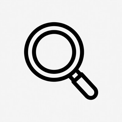 Black Magnifying Glass Icon