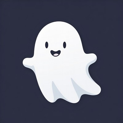 Cute smiling ghost illustration