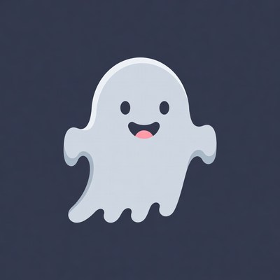 Cute smiling ghost illustration