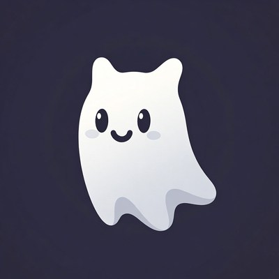 Cute smiling ghost illustration